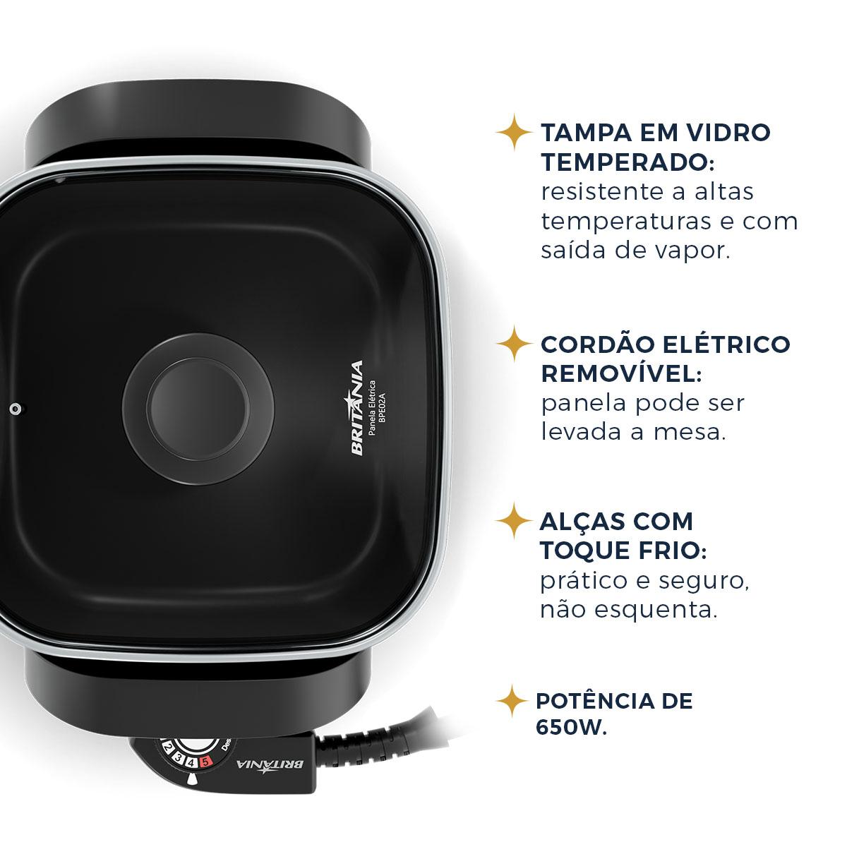 Encontraproduto.com.br - Panela Elétrica Britânia 2L 5 Temperaturas 650W BPE02A