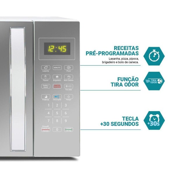 Encontraproduto.com.br - Micro-ondas 25L Philco Receitas Pré-programadas 1100W PM26