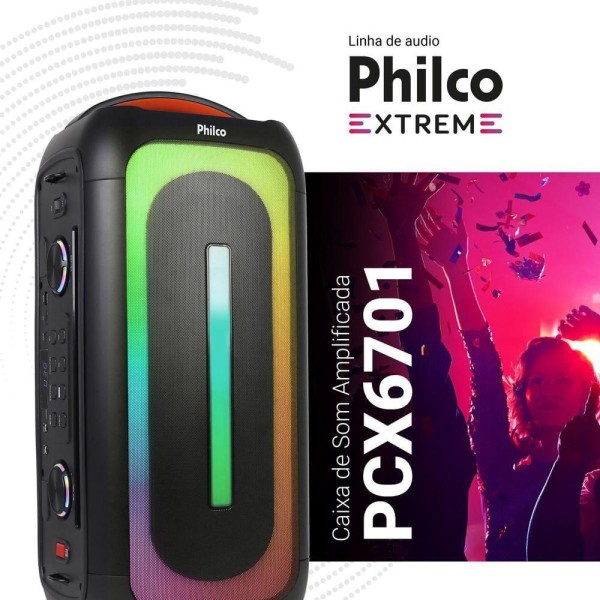 Encontraproduto.com.br - Caixa de Som Amplificada Philco Bluetooth 5.3 650W PCX6701 Bivolt