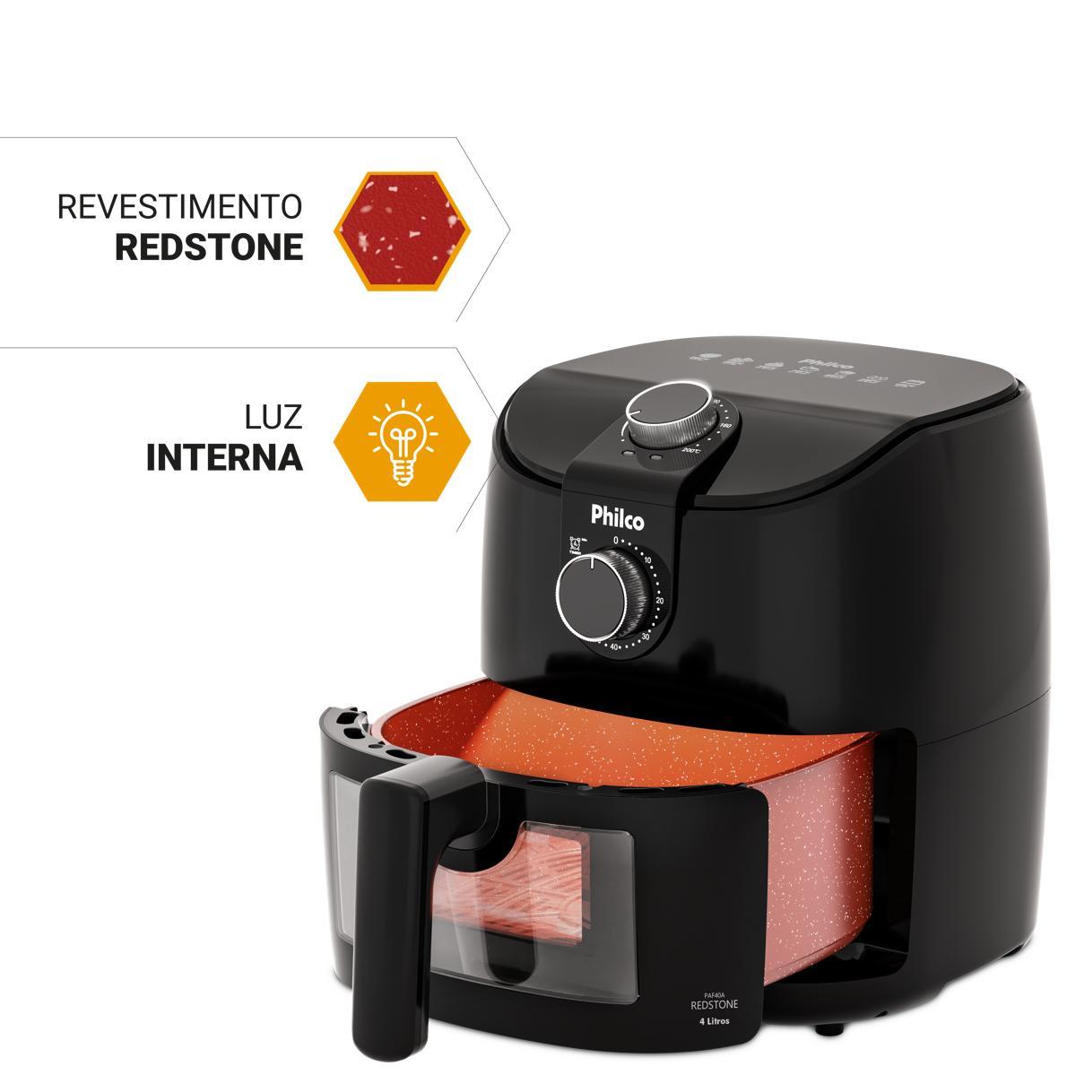 Encontraproduto.com.br - Air Fryer Philco 4L Revestimento Redstone 1500W PAF40A