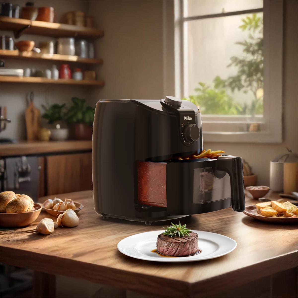 Encontraproduto.com.br - Air Fryer Philco 4L Revestimento Redstone 1500W PAF40A