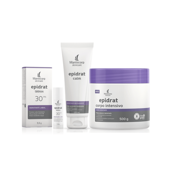 Encontraproduto.com.br - Kit Hidratação Intensiva Epidrat Corpo, Rosto e Lábios