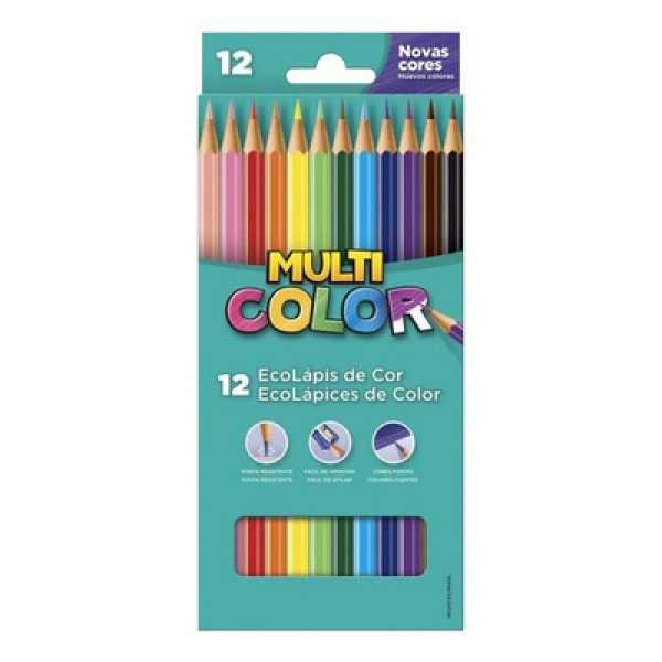 Encontraproduto.com.br - Lápis de Cor Sextavado 12 Cores - FABER CASTELL