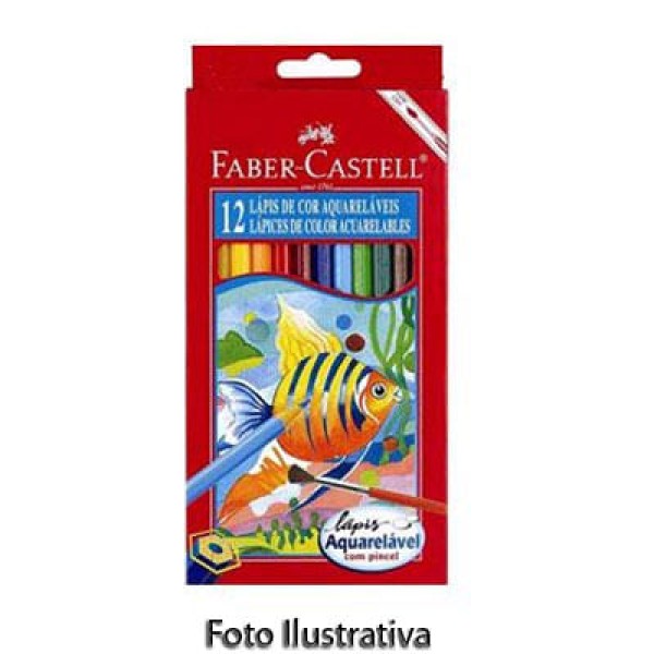 Lápis Aquarela Sextavado Estojo com 12 Cores Ref.120212 Faber-Castell