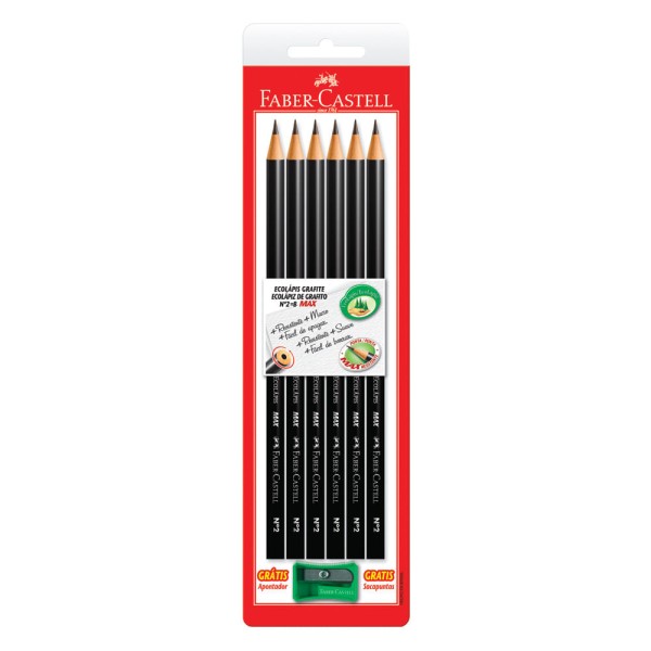 Encontraproduto.com.br - Lápis Grafite 6 Un e Apontador - Faber Castell