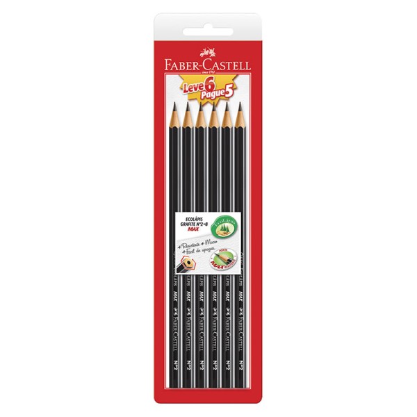 Encontraproduto.com.br - Lápis Grafite 6 Un e Apontador - Faber Castell