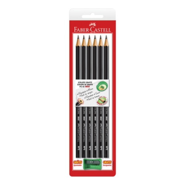Encontraproduto.com.br - Lápis Grafite 6 Un e Apontador - Faber Castell