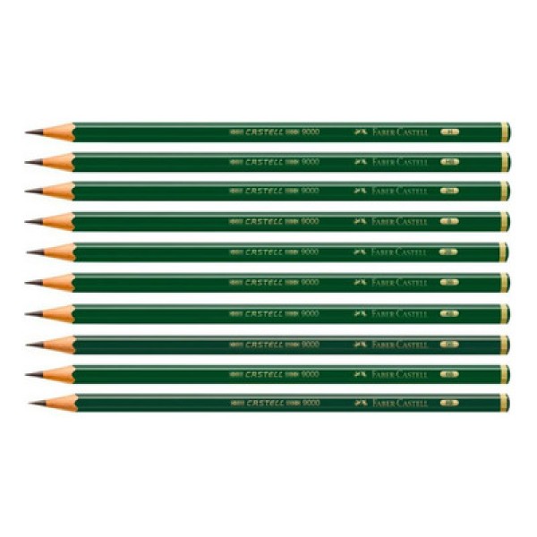 Encontraproduto.com.br - Lápis Grafite Sextavado Faber-Castell 9000 H - Ref. 9000H
