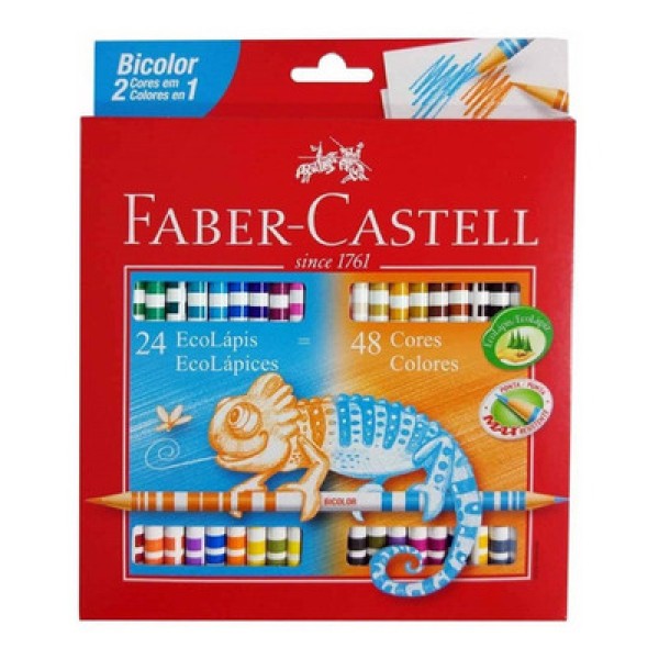 Encontraproduto.com.br - Lápis De Cor Bicolor 24 Lápis 48 Cores