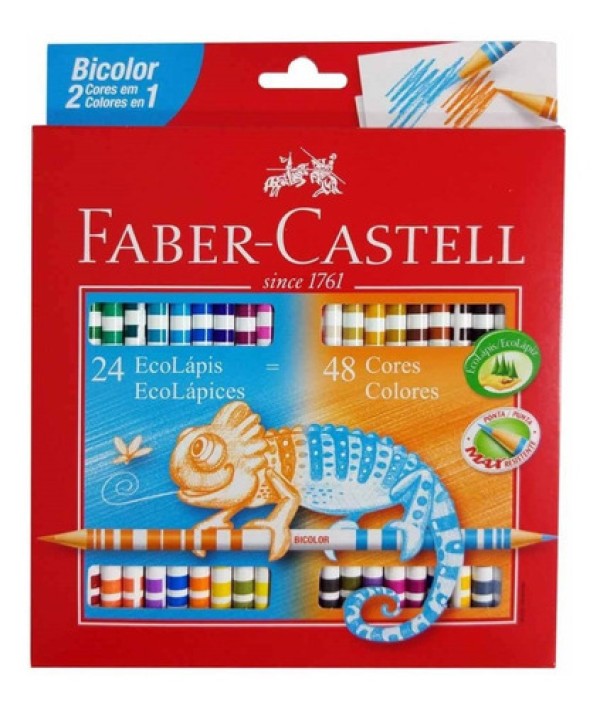 Encontraproduto.com.br - Lápis De Cor Bicolor 24 Lápis 48 Cores