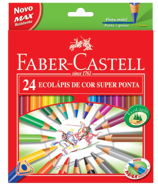 Encontraproduto.com.br - Lápis de Cor Super Ponta Faber-Castell - 24 Cores