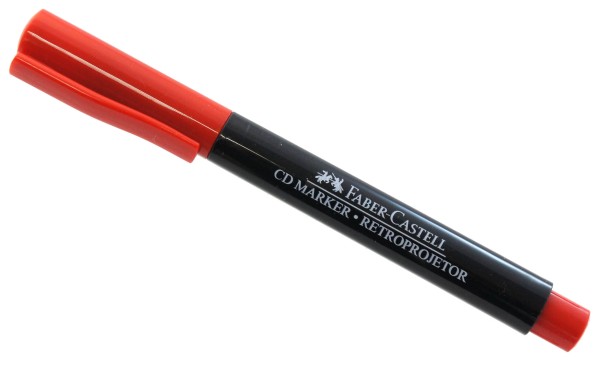 Caneta Retroprojetor/Cd Vermelha Média Ref.Cdretro/Vmzf Faber-Castell