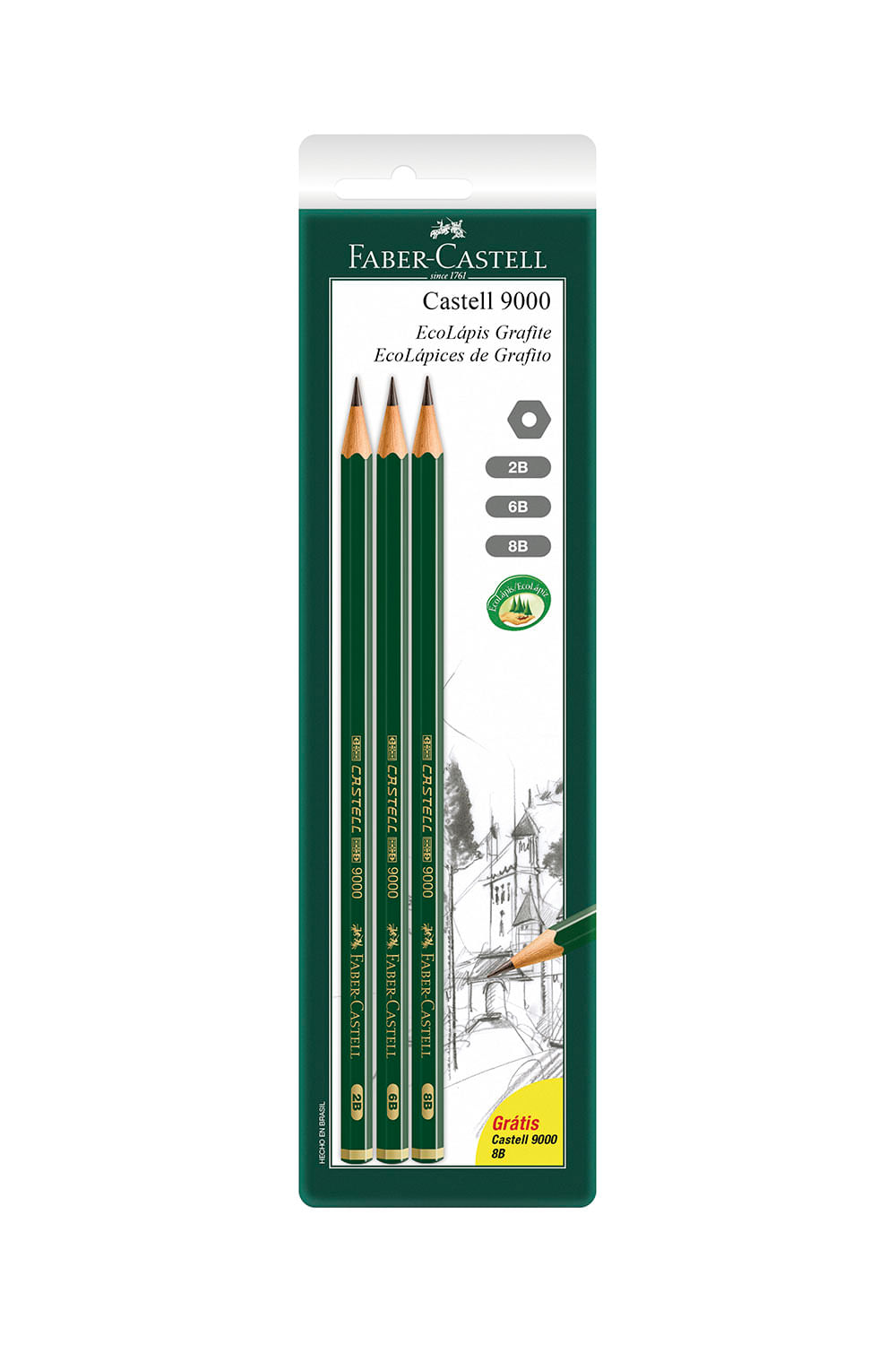 Encontraproduto.com.br - Lápis Grafite Castell 2b/6b/8b