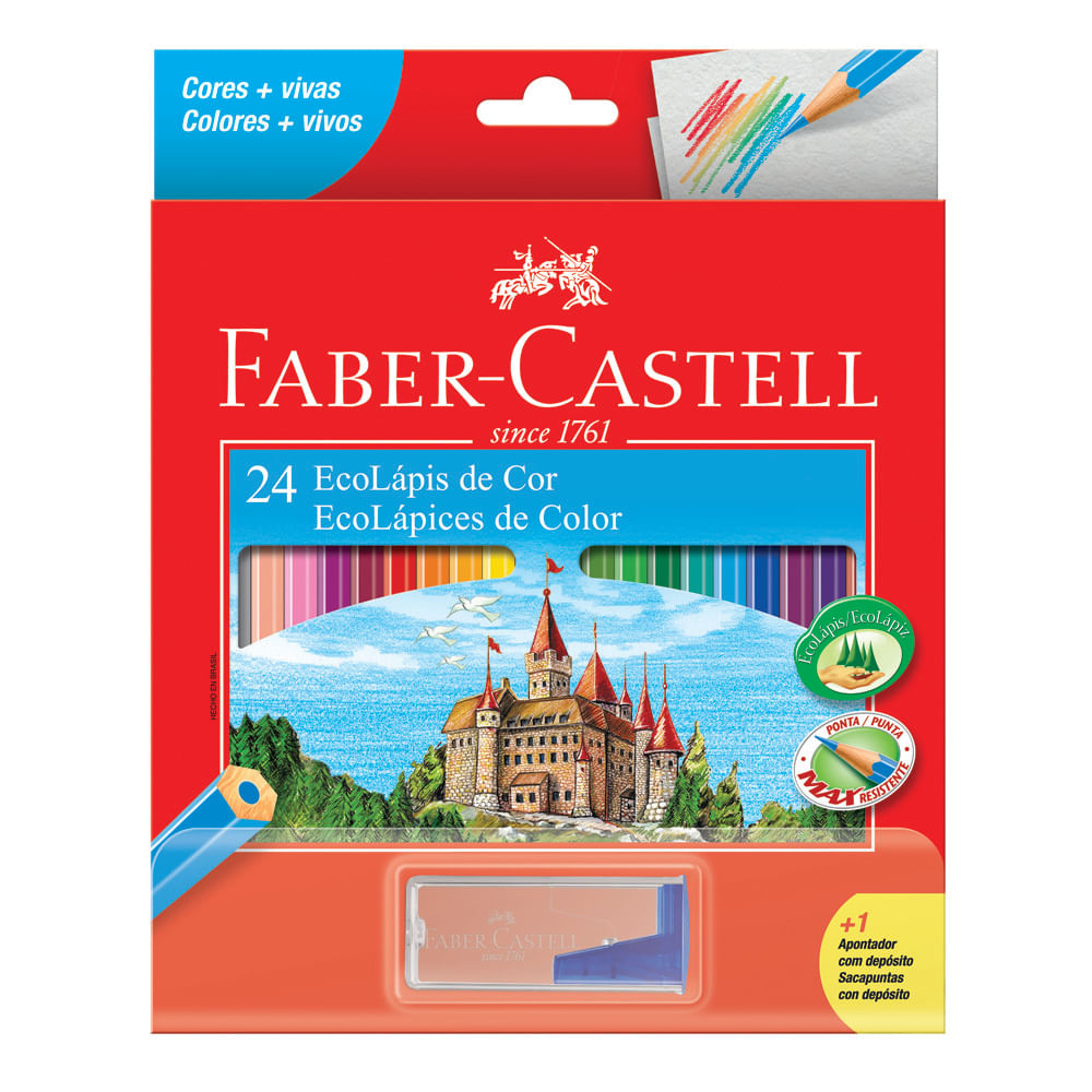 Encontraproduto.com.br - Ecolápis Faber-Castell 24 cores Unidade