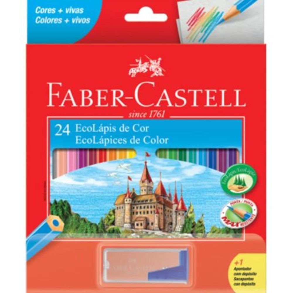 Encontraproduto.com.br - Ecolápis Faber-Castell 24 cores Unidade