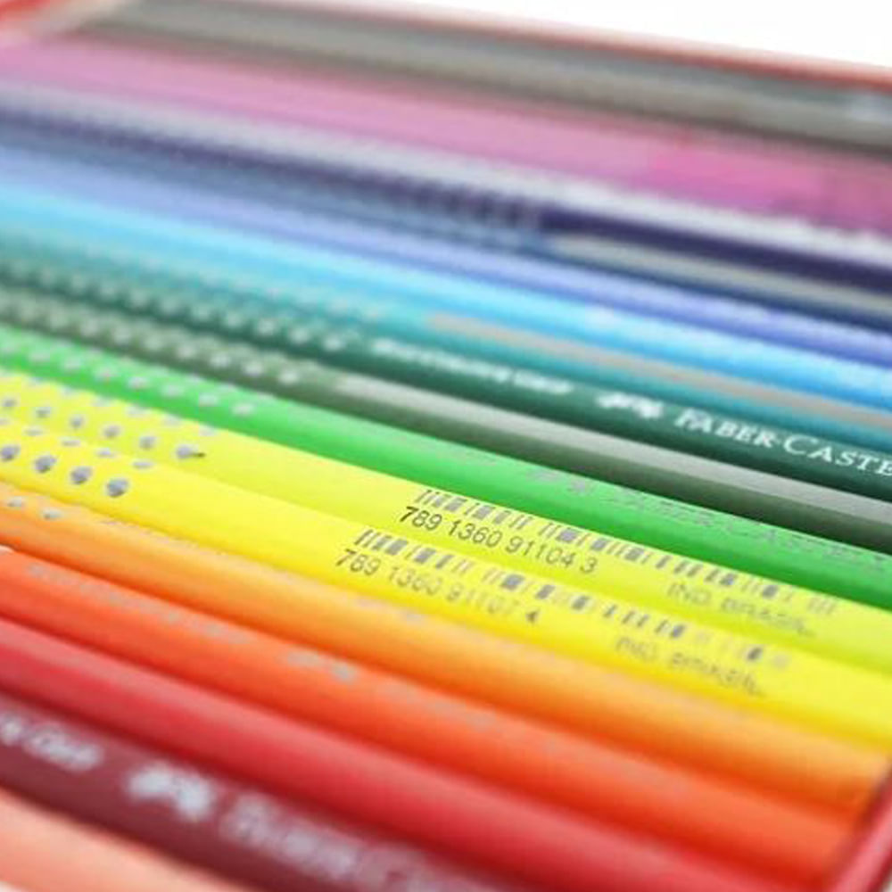 Encontraproduto.com.br - Lápis de Cor Grip Estojo Lata com 24 Cores Ref.121024Lt Faber-Castell
