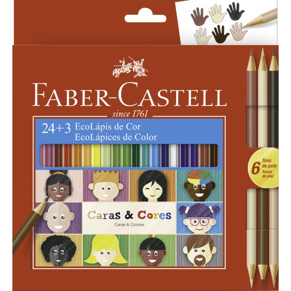 Encontraproduto.com.br - Lápis de Cor Caras & Cores 24 + 6  Faber-Castell