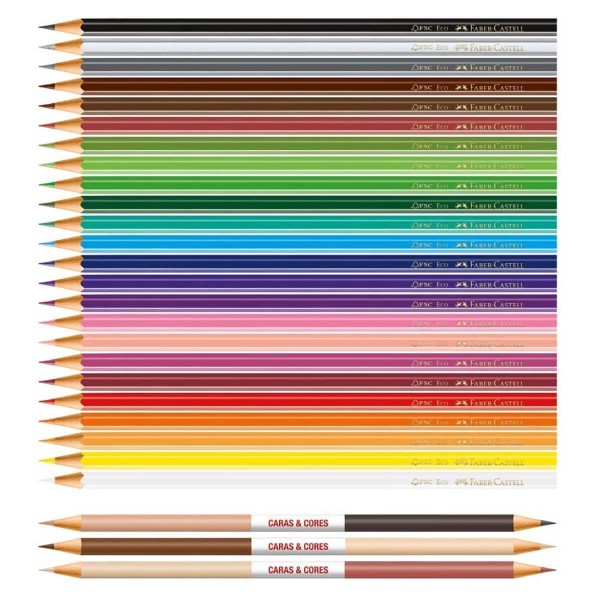 Encontraproduto.com.br - Lápis de Cor Caras & Cores 24 + 6  Faber-Castell