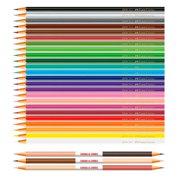 Encontraproduto.com.br - Lápis de Cor Caras & Cores 24 + 6  Faber-Castell