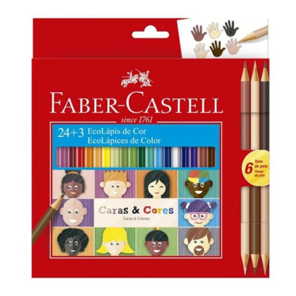 Encontraproduto.com.br - Lápis de Cor Caras & Cores 24 + 6  Faber-Castell
