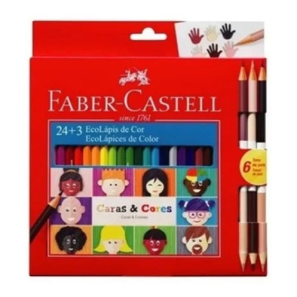 Encontraproduto.com.br - Lápis de Cor Caras & Cores 24 + 6  Faber-Castell