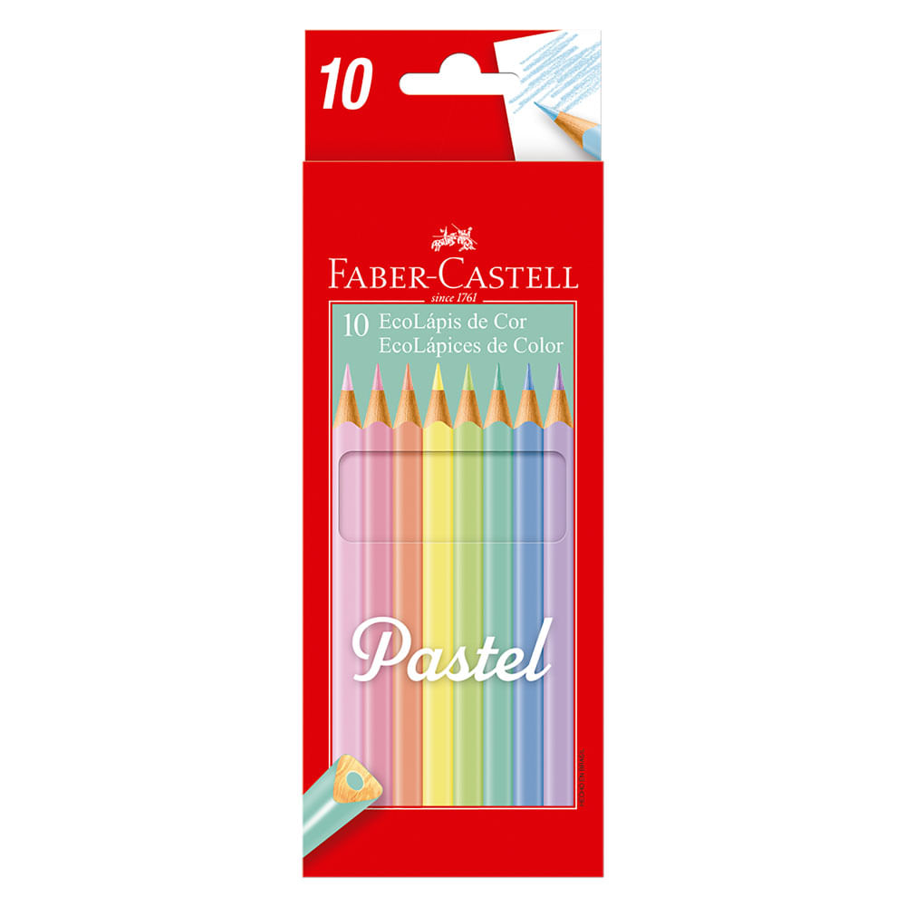 Encontraproduto.com.br - Lápis De Cor 10 Longo Ecolápis Pastel