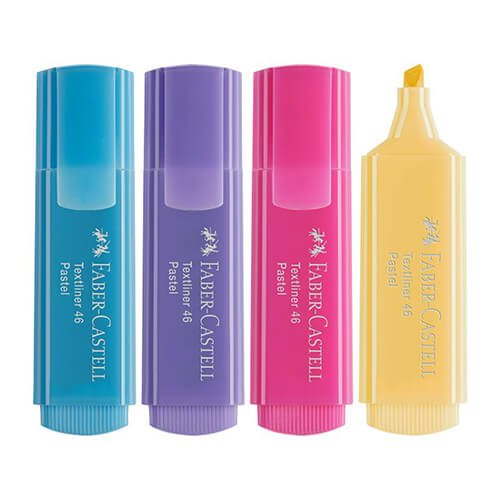 Encontraproduto.com.br - Marca Texto Pastel Textline 4 Cores - Faber Castell