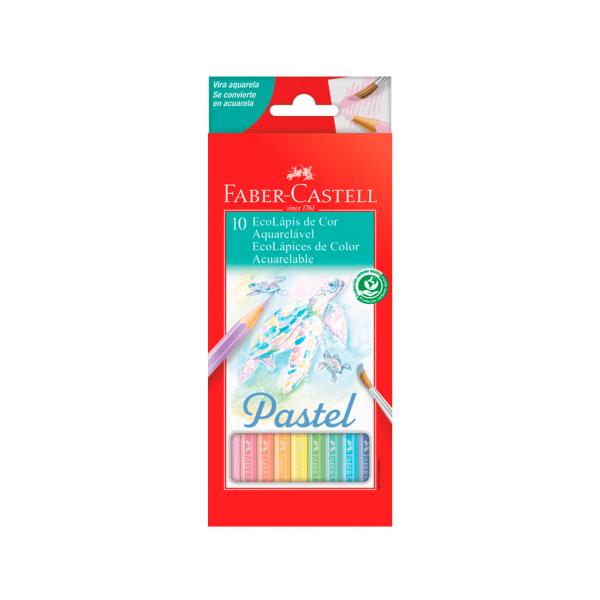 Encontraproduto.com.br - Lápis De Cor 10 Cores Aquarelável Pastel