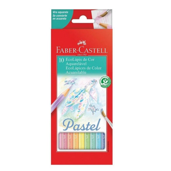 Encontraproduto.com.br - Lápis De Cor 10 Cores Aquarelável Pastel