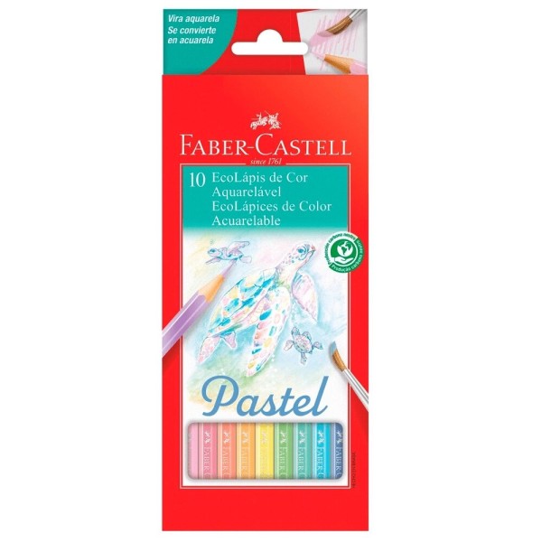 Encontraproduto.com.br - Lápis De Cor 10 Cores Aquarelável Pastel