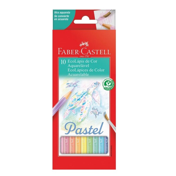 Encontraproduto.com.br - Lápis De Cor 10 Cores Aquarelável Pastel