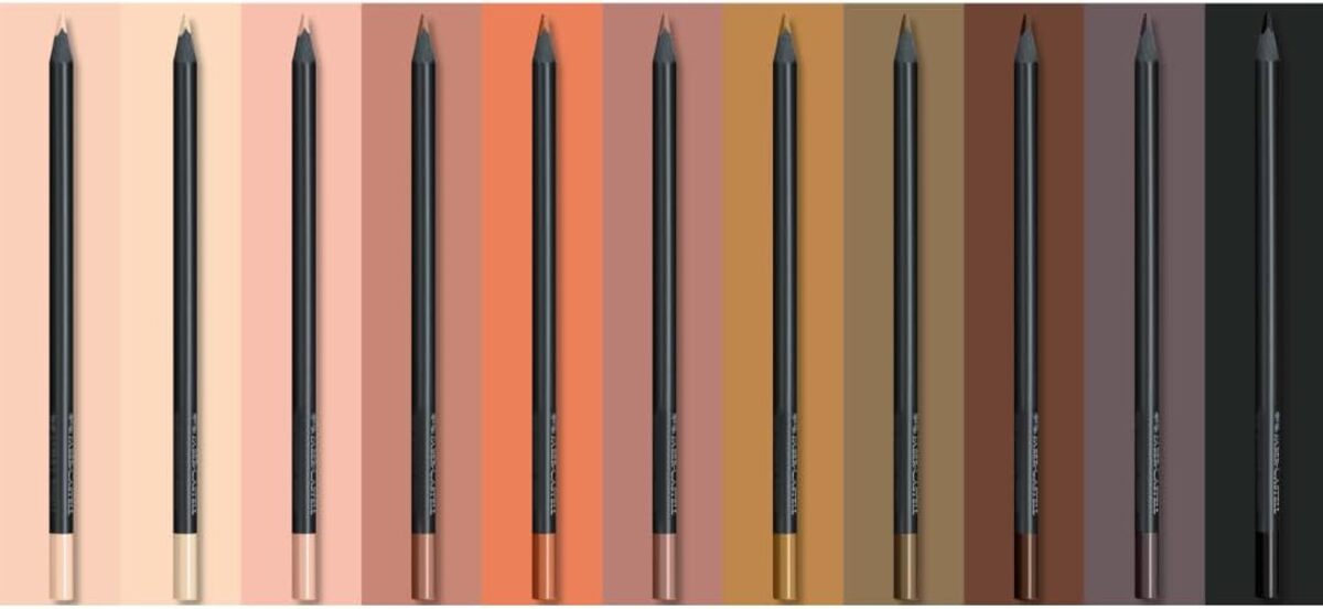 Encontraproduto.com.br - Lápis de Cor SuperSoft Estojo com 12 Cores Tons de Pele Faber-Castell