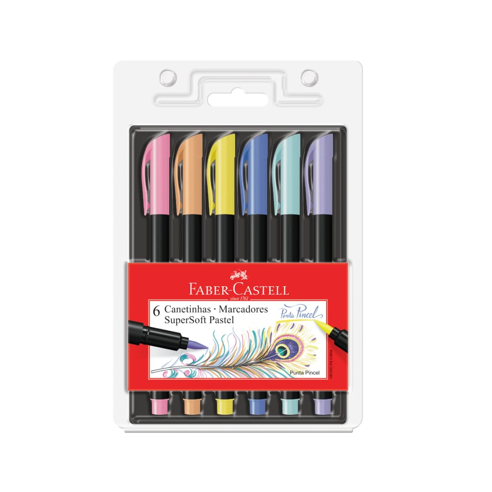 Encontraproduto.com.br - Caneta Brush SuperSoft Com 20 Cores Faber Castell