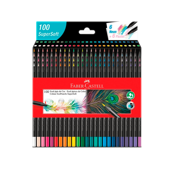 Encontraproduto.com.br - Lápis De Cor 100 Cores Supersoft Ecolápis