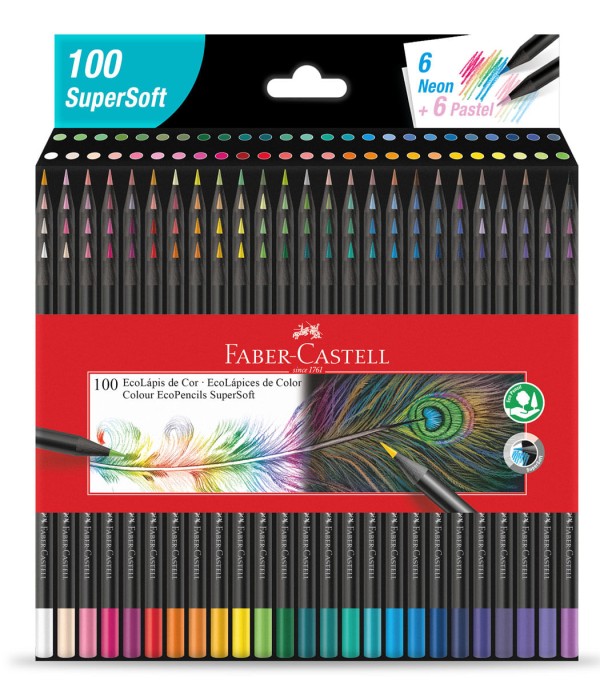 Encontraproduto.com.br - Lápis De Cor 100 Cores Supersoft Ecolápis
