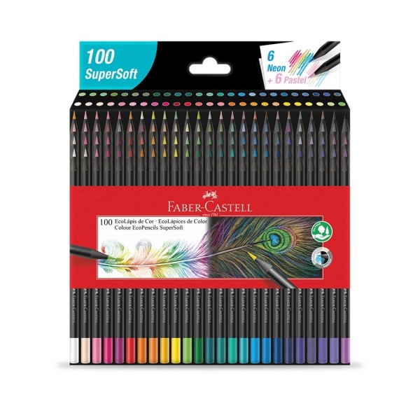 Lápis De Cor 100 Cores Supersoft Ecolápis