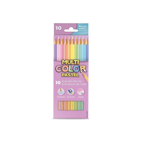 Encontraproduto.com.br - Lápis De Cor 10 Cores Tons Pastel Ecolapis 11.1000np Multi Color