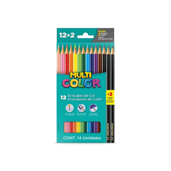 Encontraproduto.com.br - Lápis De Cor 10 Cores Tons Pastel Ecolapis 11.1000np Multi Color
