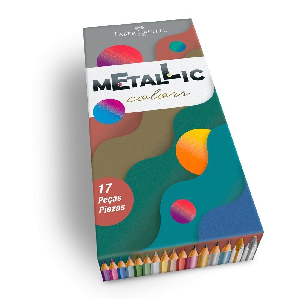 Encontraproduto.com.br - Kit Metallic Colors Edição Limitada com 17 peças FaberCastell