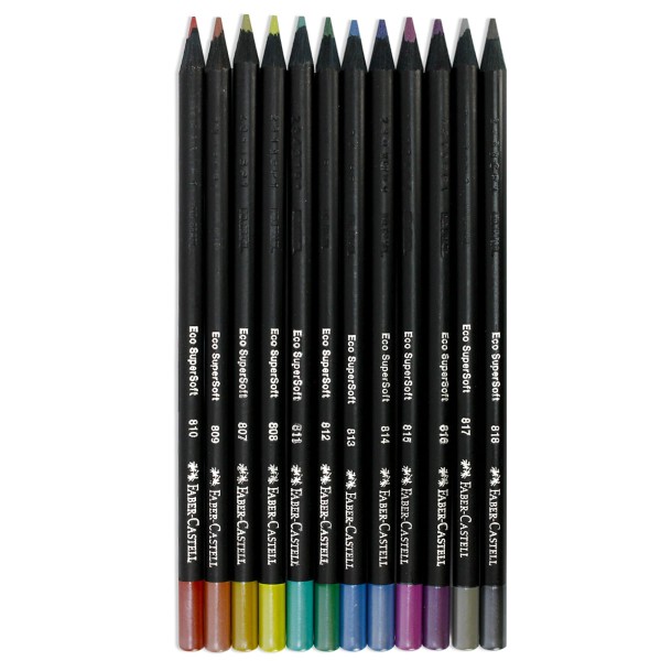 Encontraproduto.com.br - Lápis de Cor SuperSoft Estojo com 12 Cores Metálicas Faber-Castell