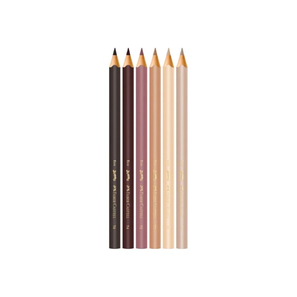 Encontraproduto.com.br - Lápis de Cor Jumbo Caras 6 Tons de Pele - Faber Castell