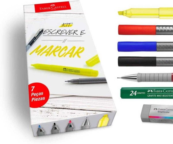 Encontraproduto.com.br - Kit Escrita Completo Edição Limitada com 7 peças Faber Castell