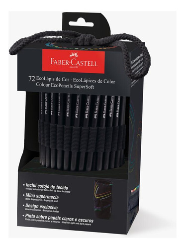 Lápis de Cor SuperSoft Estojo com 72 Cores Estojo Tecido Faber-Castell