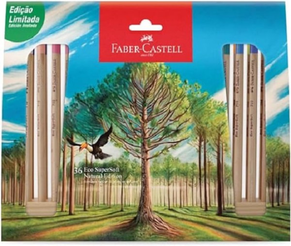Encontraproduto.com.br - Lapis De Cor 36 Cores Supersoft Natural Edition Faber