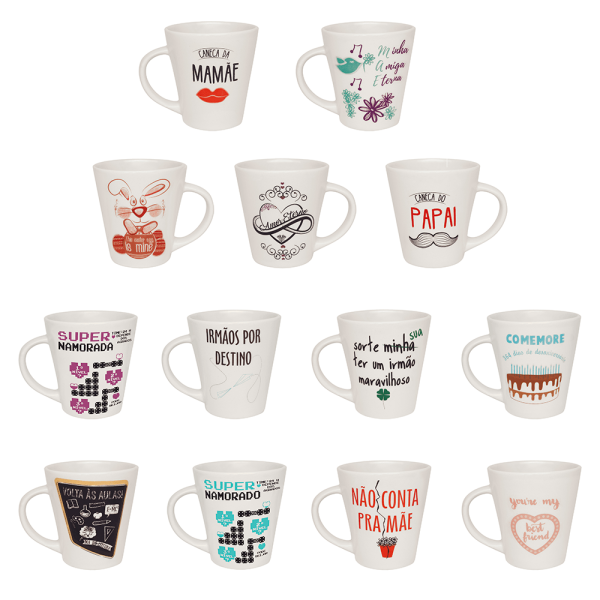 Encontraproduto.com.br - Caneca Biona Drop Temática 250ml, Cerâmica, Sortida - 41260