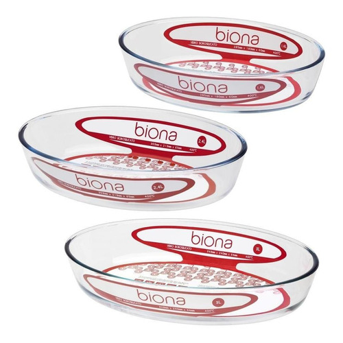 Assadeira de vidro borosilicato oval 3.000 ml