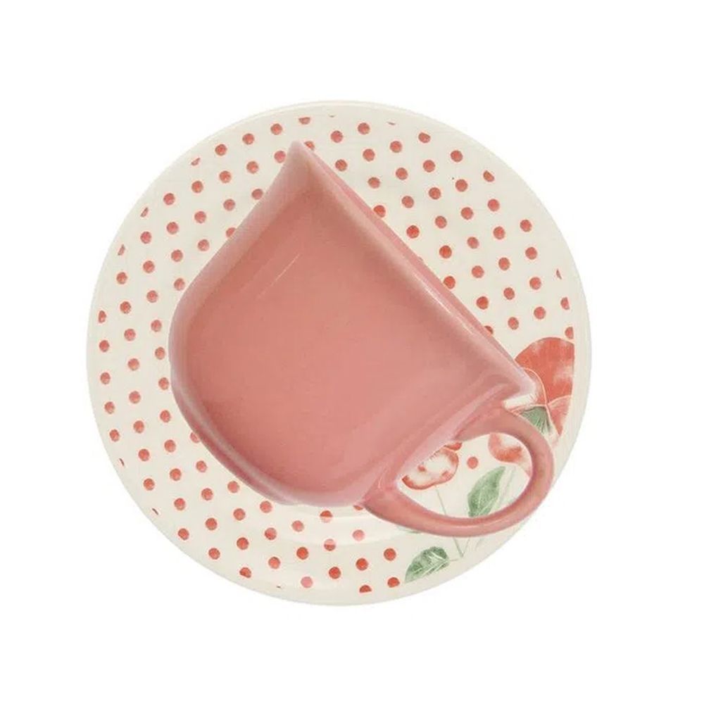 Encontraproduto.com.br - Xícara Grande 180 Ml Com Pires Donna Holambra