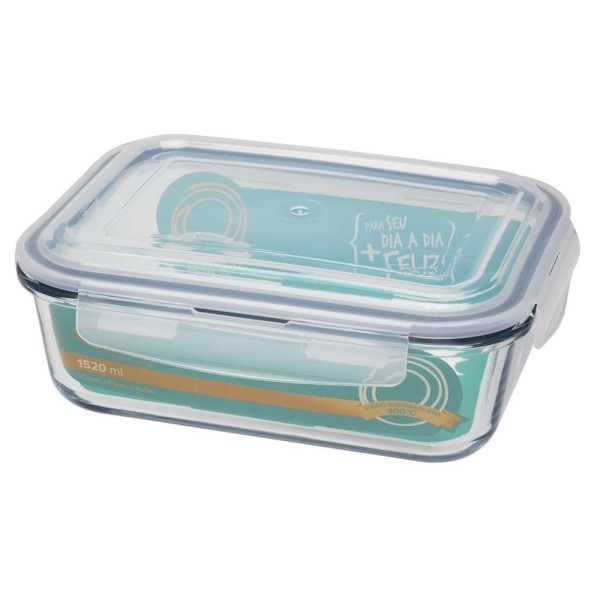 Encontraproduto.com.br - Conjunto De 3 Potes Herméticos De Vidro Retangular