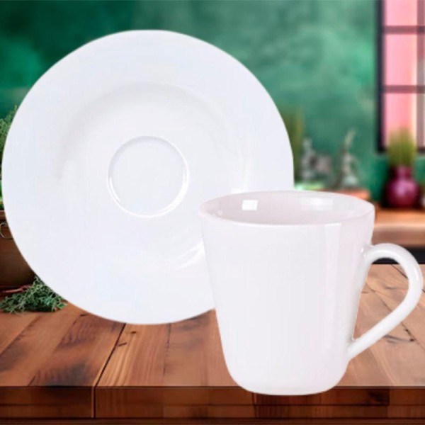 Encontraproduto.com.br - Kit Jogo Xicaras 12 Pessoas 12pçs Aba Larga Tramontina 170ml