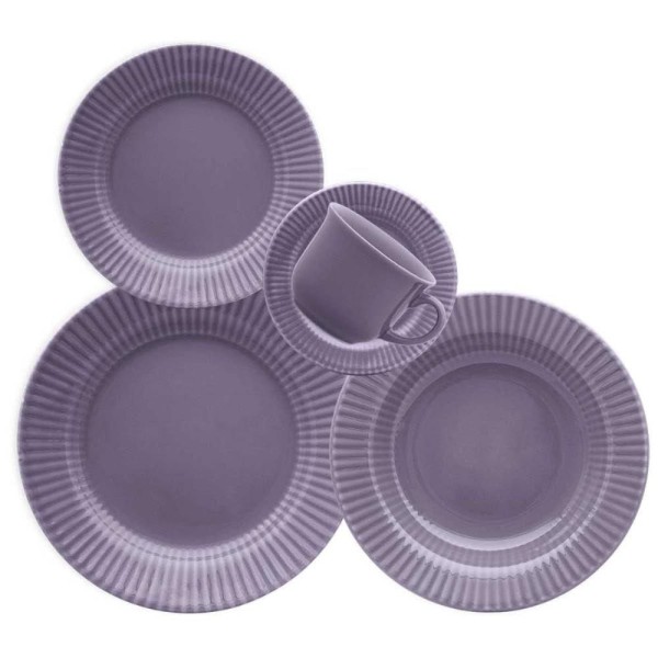 Encontraproduto.com.br - Aparelho de Jantar e Chá 30 Peças Roxo Biona